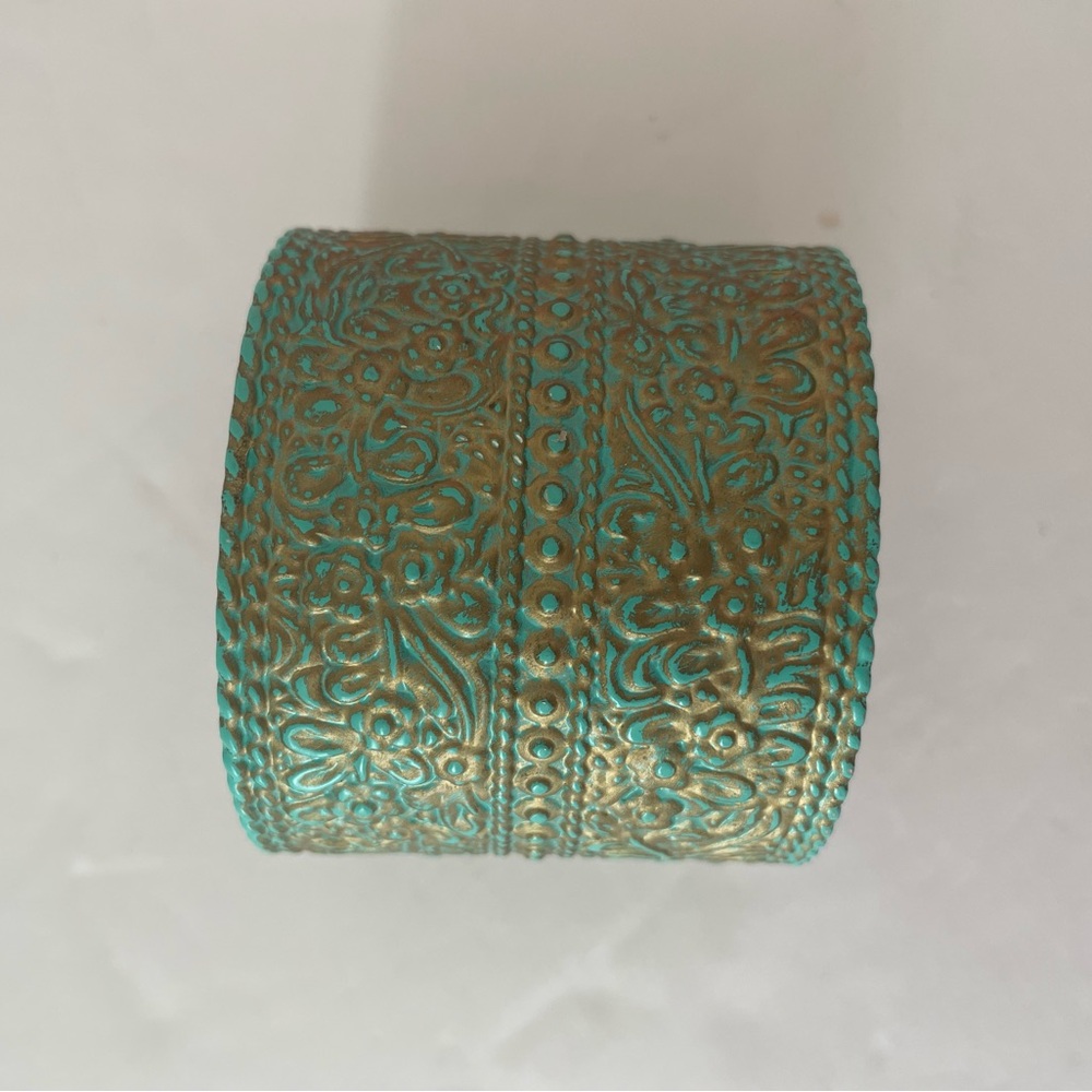Elegant Gold and Green Cuff Bracelet